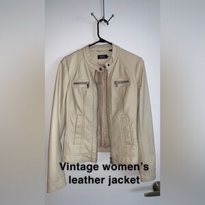 Vintage beige, leather jacket